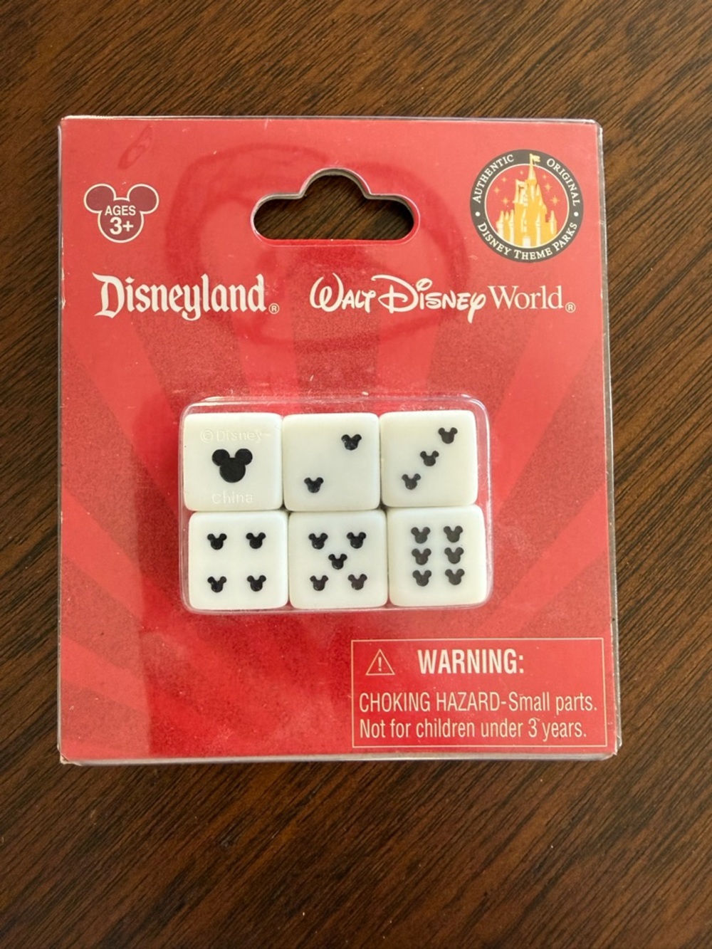 Disneyland / Walt Disney World Mickey Mice Dice Set 6 Park Souvenir NEW Sealed